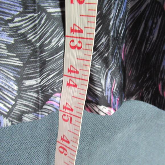 Vintage MCS Ltd Dress Size XL Gray Purple Secretary Geek Pleated Modest 80s Maxi - Picture 5 of 10